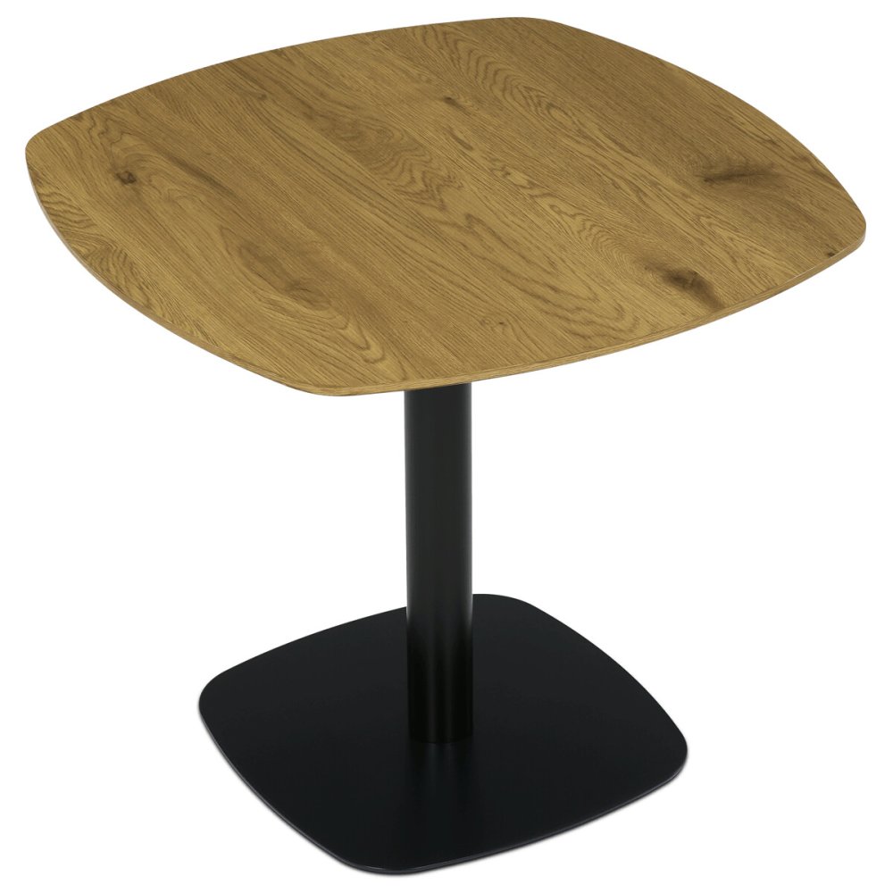 Stůl jídelní, deska MDF, dekor dub, černý kov – 19 kg