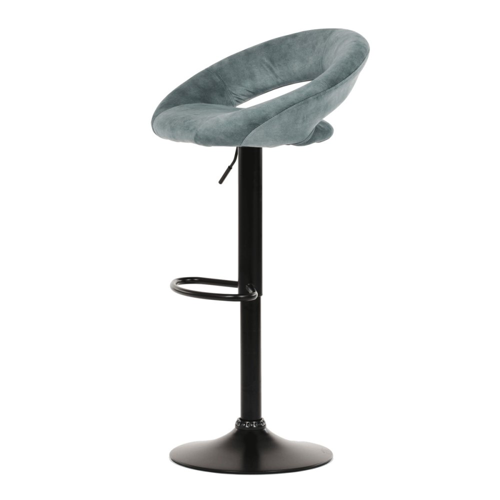 Barová židle, modrá, látka,AUB-822 BLUE4 – 40 cm