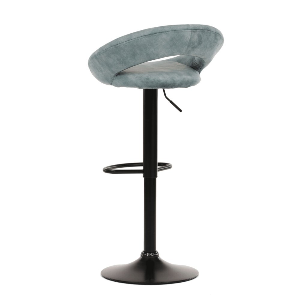 Barová židle, modrá, látka,AUB-822 BLUE4 – 49 cm