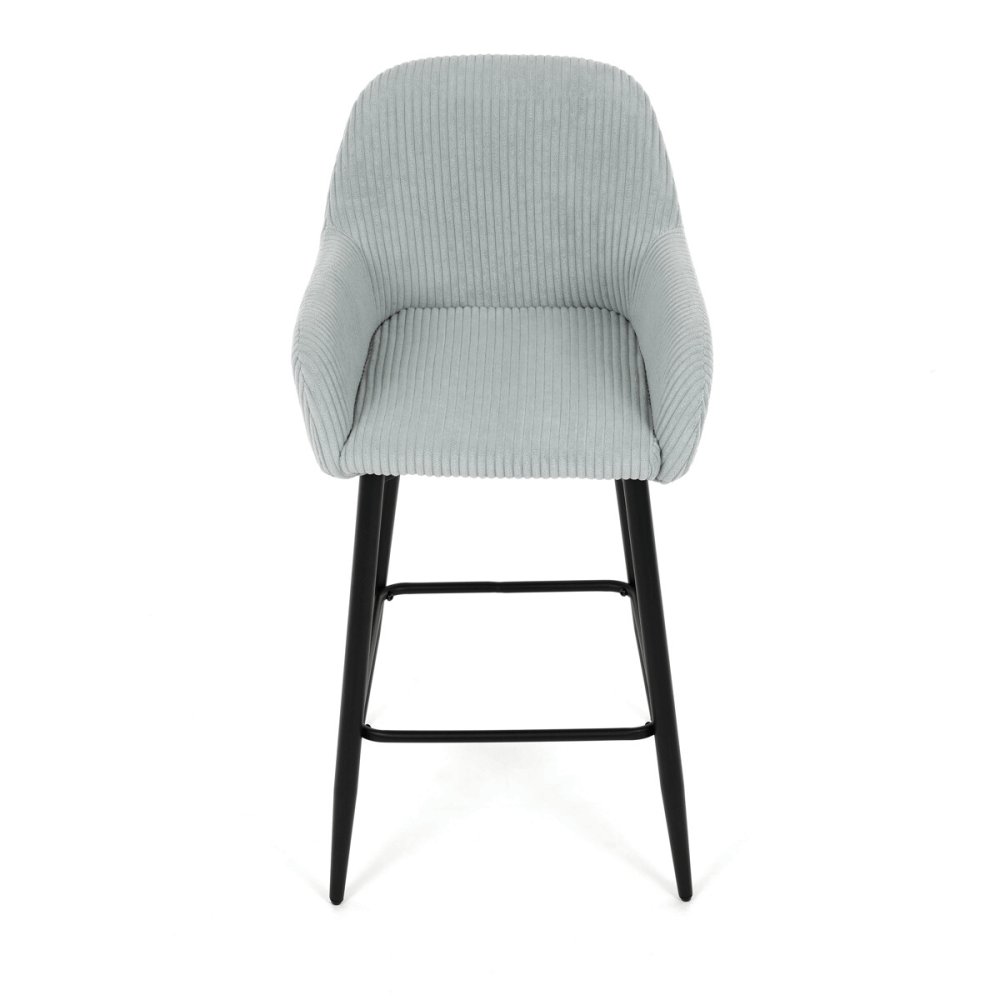 Barová židle, modrá, látka, AUB-V4009 BLUE6 – 56 cm