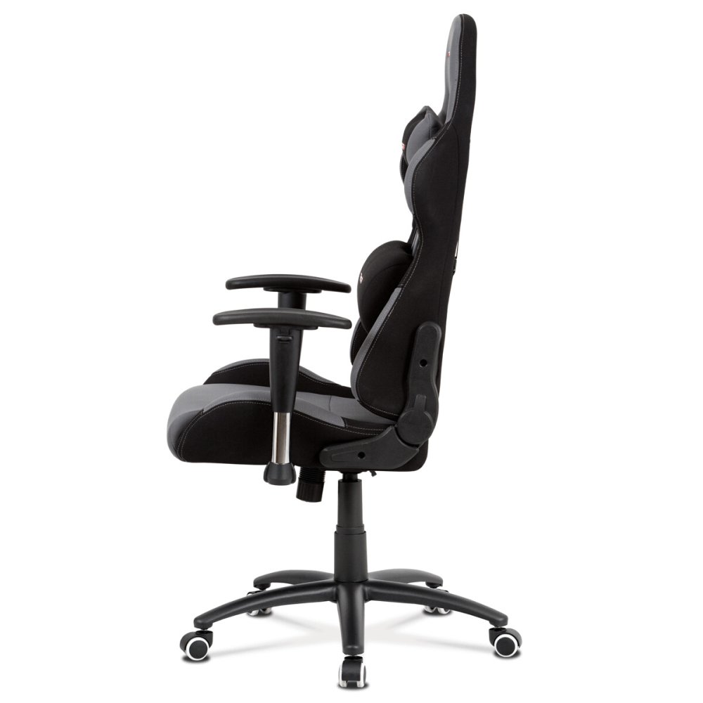 Kancelářská židle houpací mech., šedá látka, kovový kříž – 66 cm