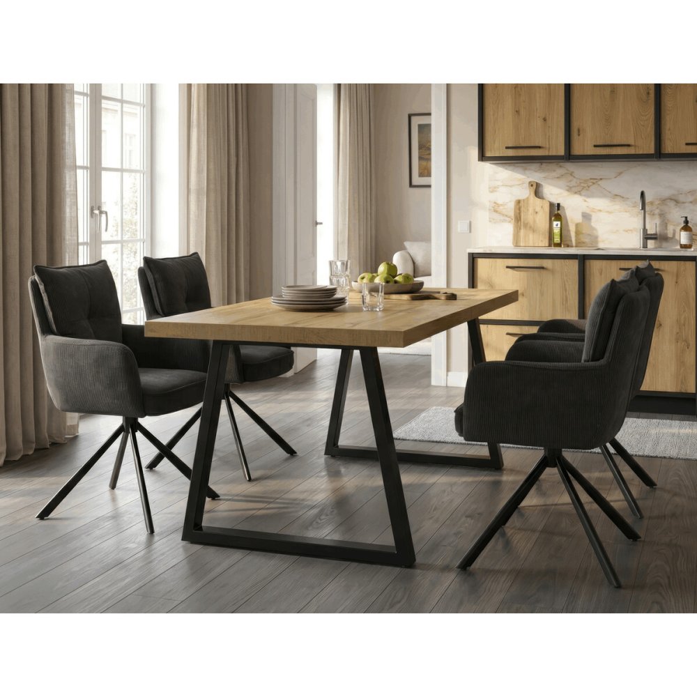 Jídelní stůl rozkládací 160-240x90 cm, lamino, dub, HT-R5624 OAK – 90 cm