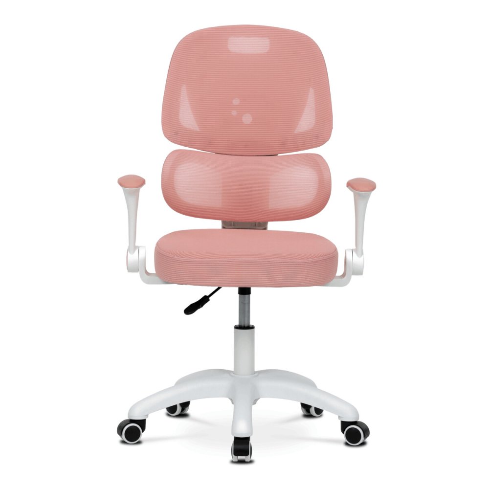 Dětská židle, výškově nastavitelná, růžová síťovina, KA-K1063 PINK – 43 cm