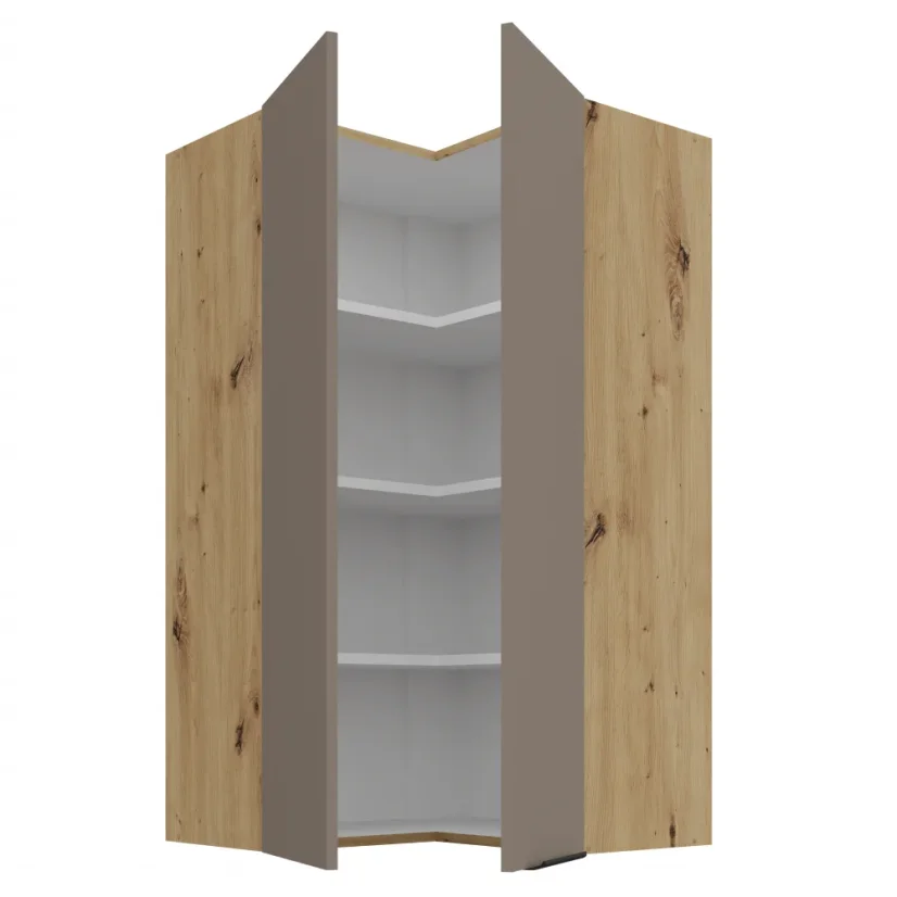 Horní rohová skříňka FRISBO 60x60 GN-108 2F, sandgrau/dub artisan