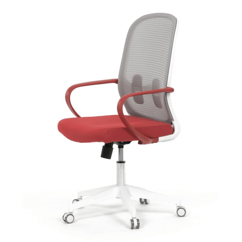 Kancelářská židle, houpací mechanismus, červená látka, KA-S425 RED