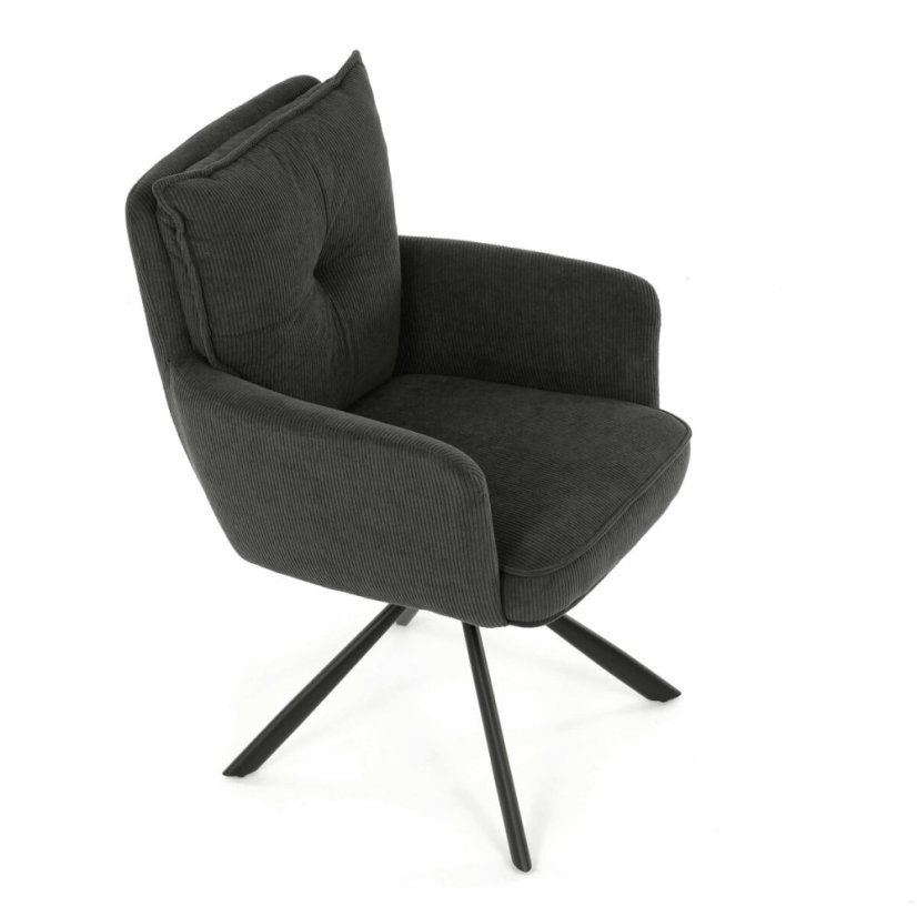 Jídelní židle, šedá, manšestrová látka, HC-X1128 GREY2
