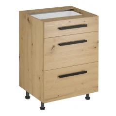 Spodní skříňka, dub artisan, s úchytkami, LANGEN D60S3 U