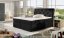 Kontinentální postel Boxspring CALVIN černá ekokůže - Vyberte rozměry: 180 x 200 cm