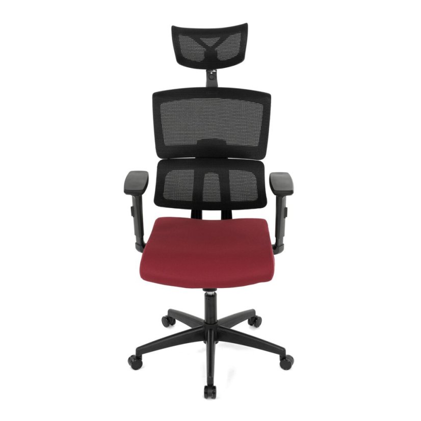 Kancelářská židle, houpací mechanismus, červená síťovina, KA-B1025 BOR