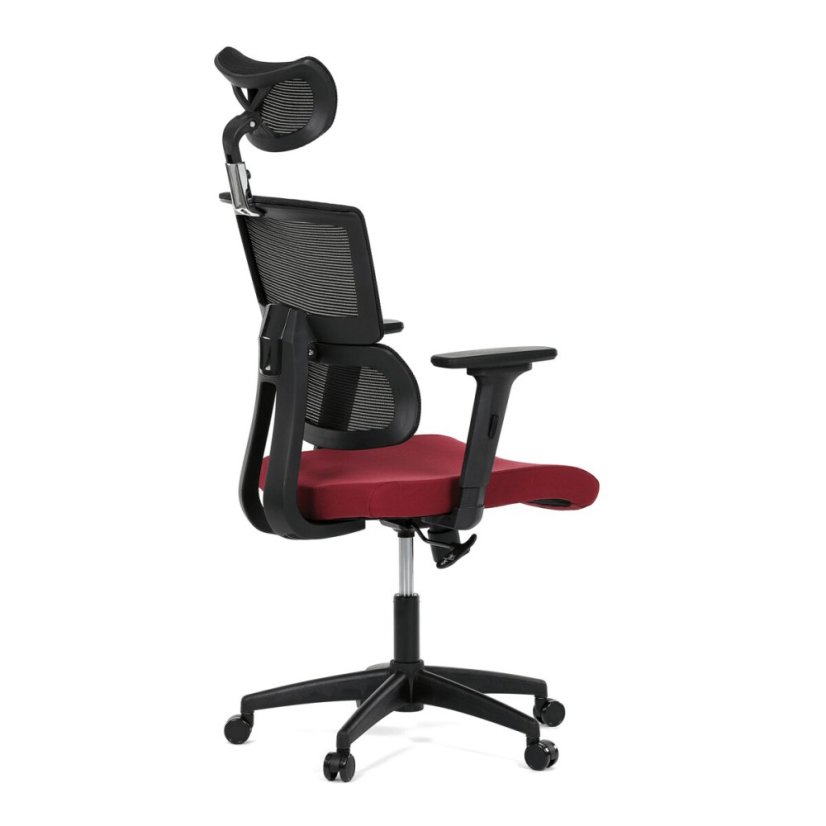 Kancelářská židle, houpací mechanismus, červená síťovina, KA-B1025 BOR