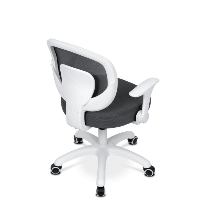 Dětská židle, výškově nastavitelná, šedá síťovina, KA-K1062 GREY