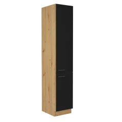 Potravinová skříňka Monro 40 DK-210 2F, černý mat / dub artisan (40 x 210) cm
