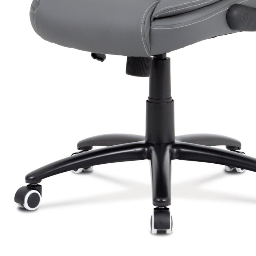Kancelářská židle, šedá ekokůže, kříž kov černý, houpací mechanismus
