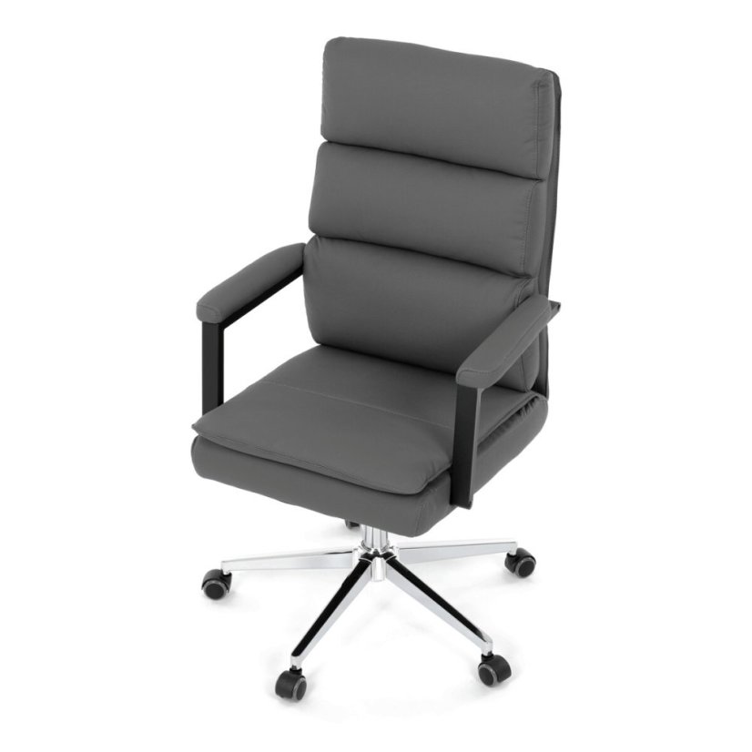 Kancelářské křeslo, houpací mechanismus, šedá ekokůže, KA-D8104 GREY