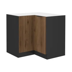 Spodní rohová skříňka MENZO 90x90 DN 2F BB, ořech okapi/černá