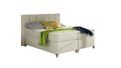 Kontinentální postel Boxspring BRAZIL béžová ekokůže