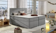 Kontinentální postel Boxspring MARIO šedá – nosnost 150 kg na jedno lůžko