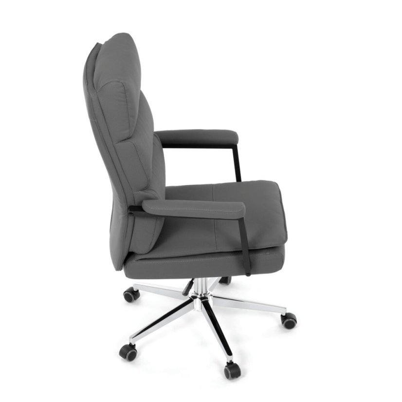 Kancelářské křeslo, houpací mechanismus, šedá ekokůže, KA-D8104 GREY