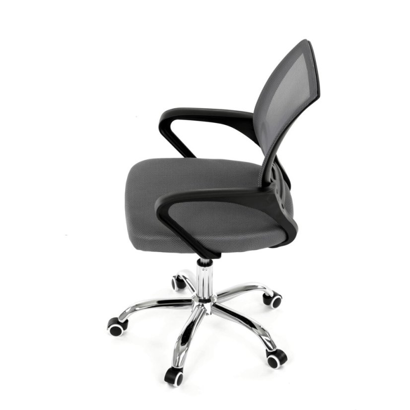 Dětská židle, výškově nastavitelná, šedá síťovina, KA-L103 GREY