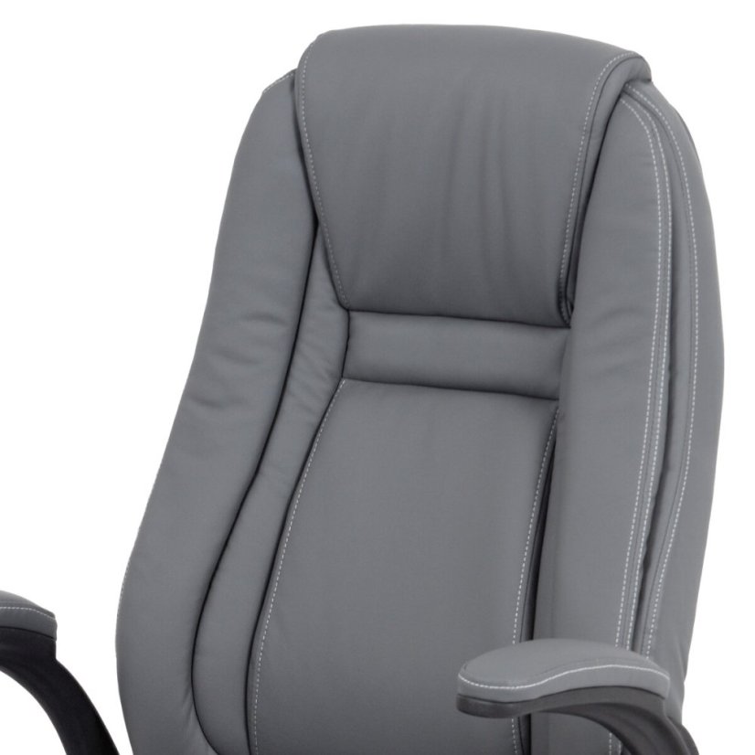 Kancelářská židle, šedá ekokůže, kříž kov černý, houpací mechanismus