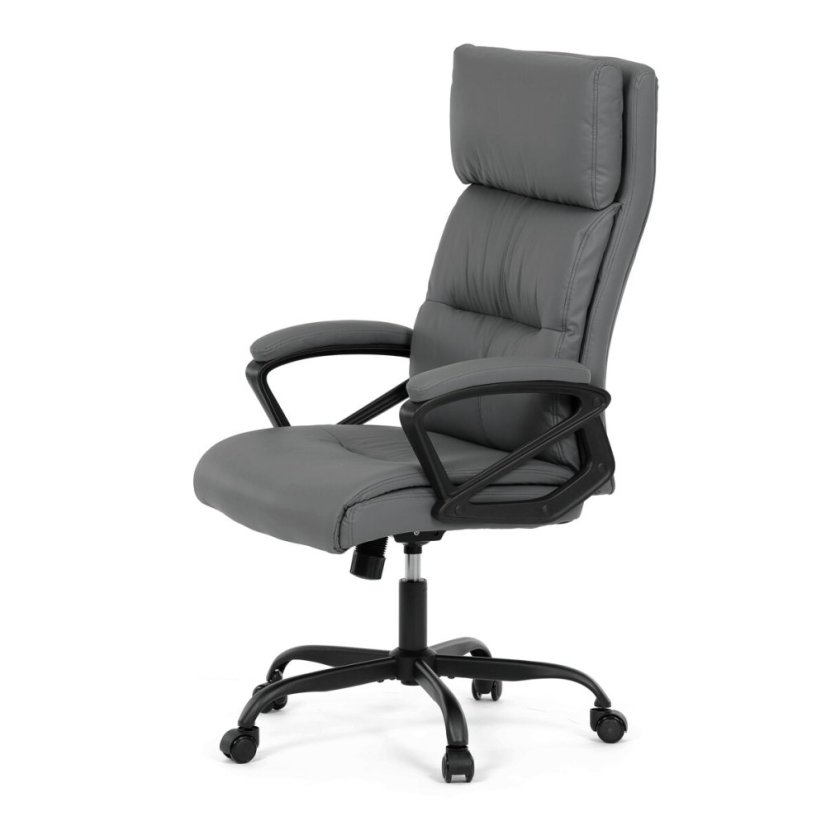 Kancelářské křeslo, houpací mechanismus, šedá ekokůže, KA-Y346 GREY