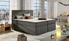 Kontinentální postel Boxspring MARIO tmavě šedá – nosnost 150 kg na jedno lůžko