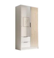 Skříň Neri 100 se zrcadly bílá (102 x 200) cm – 5 polic pro přehledné uložení