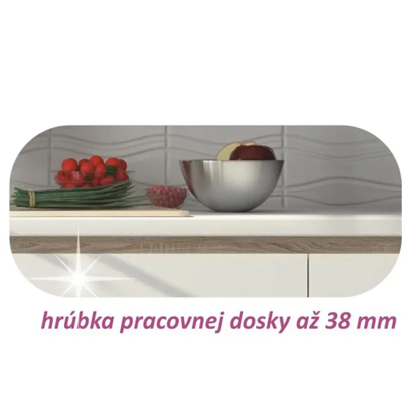 Dolní skříňka D 40, vysoký bílý lesk/dub sonoma, pravá, LINE