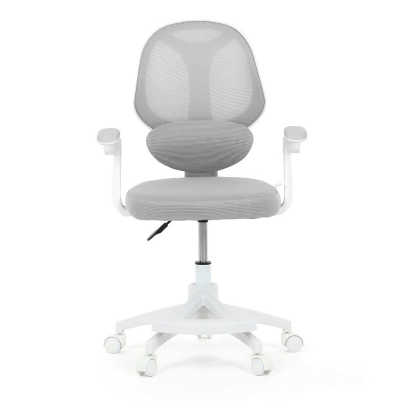 Dětská židle, výškově nastavitelná, šedá síťovina, KA-W8008 GREY