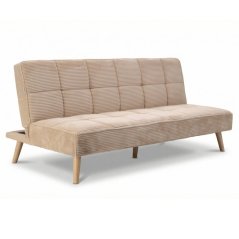 Trojmístná rozkládací pohovka, krémová, látka, ASB-C3030 CRM6