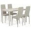 Jídelní set s 4 židlemi, 110x70x75cm travertin, ASE-1039 CRM2