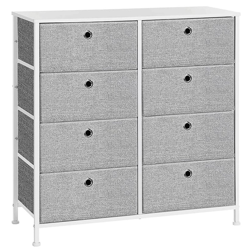 Komoda 80x30x82cm, kov, šedá, AUK-E1024 GREY - Barva: bílá#eup349560euv2