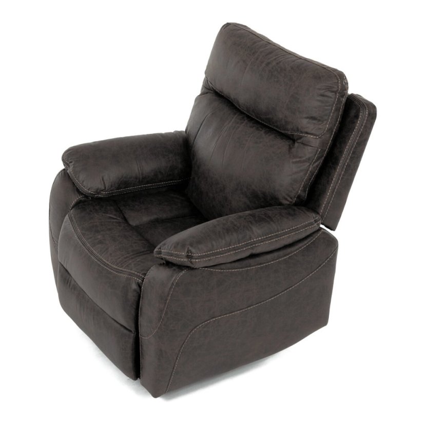 TV a relaxační křeslo s manuálním ovládáním, potah coffee látka v dekoru vintage
