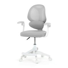 Dětská židle, výškově nastavitelná, šedá síťovina, KA-W8008 GREY