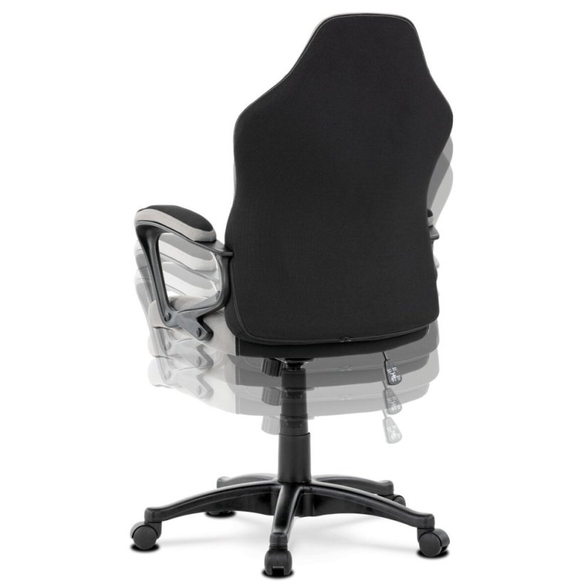 Kancelářská a herní židle, potah modrá, šedá a černá látka, houpací mechanismus