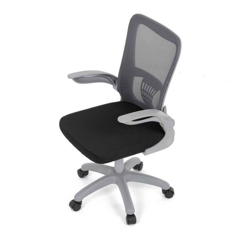 Dětská židle, výškově nastavitelná, šedá síťovina, KA-K2008 GREY