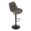 Barová židle, šedá, látka,AUB-V3066 GREY3