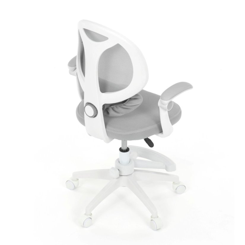 Dětská židle, výškově nastavitelná, šedá síťovina, KA-W8008 GREY