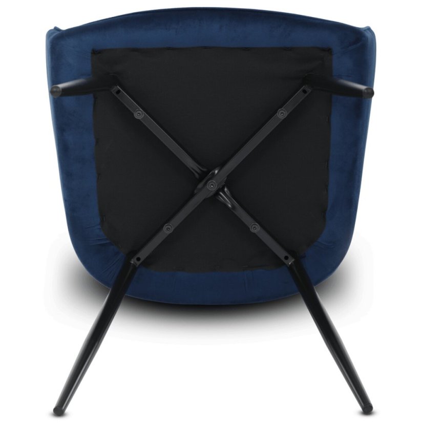 Jídelní židle, modrá, sametová látka, DCH-215 BLUE4