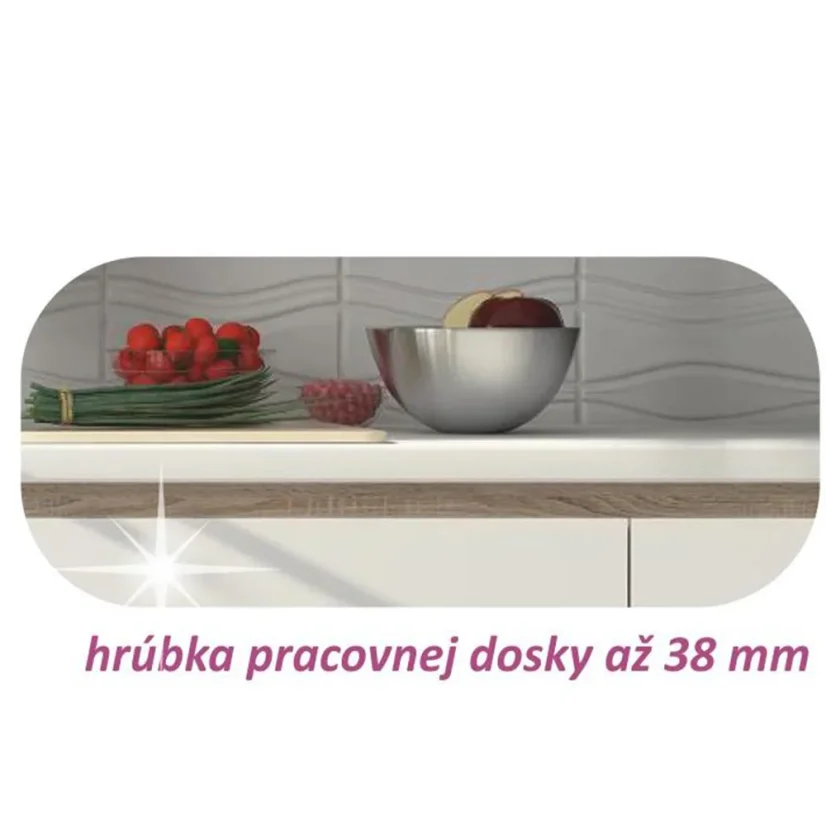 Dolní skříňka D 60 LINE, vysoký bílý lesk/dub sonoma – tichý doraz šuplíků pro komfortnější zavírání,