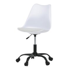 Pracovní židle, výškově nastavitelná, bílá plast, KA-X7055 WT