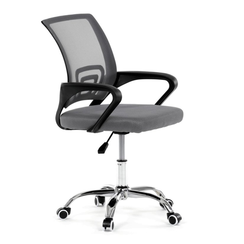 Dětská židle, výškově nastavitelná, šedá síťovina, KA-L103 GREY