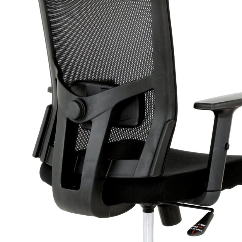 Kancelářská židle s podhlavníkem, látka mesh černá, houpací mechanismus