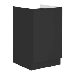 Dřezová skříňka SIBER 50 ZL 1F BB, černá (50 x 82) cm