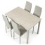 Jídelní set s 4 židlemi, 110x70x75cm travertin, ASE-1039 CRM2