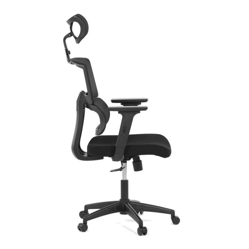 Kancelářská židle KA-B1025 BK, houpací mechanismus, černá síťovina (63 x 68) cm