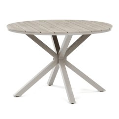 Zahradní stůl 110x110cm, hliník, polywood, béžová, AZT-S1430 CRM