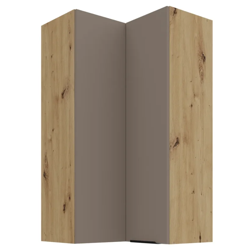 Horní rohová skříňka FRISBO 60x60 GN-108 2F, sandgrau/dub artisan