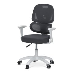 Dětská židle, výškově nastavitelná, šedá síťovina, KA-K1063 GREY