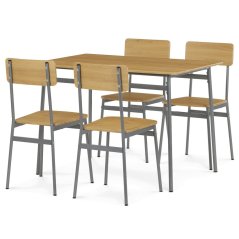 Jídelní set s 4 židlemi, 110x70x76cm, mdf, divoký dub, AUT-O2156 OAK